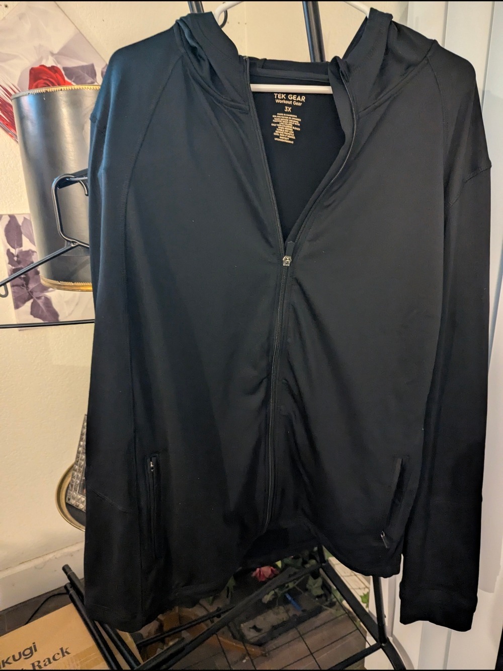 Tek Gear Black Full-Zip Utility Hoodie Jacket